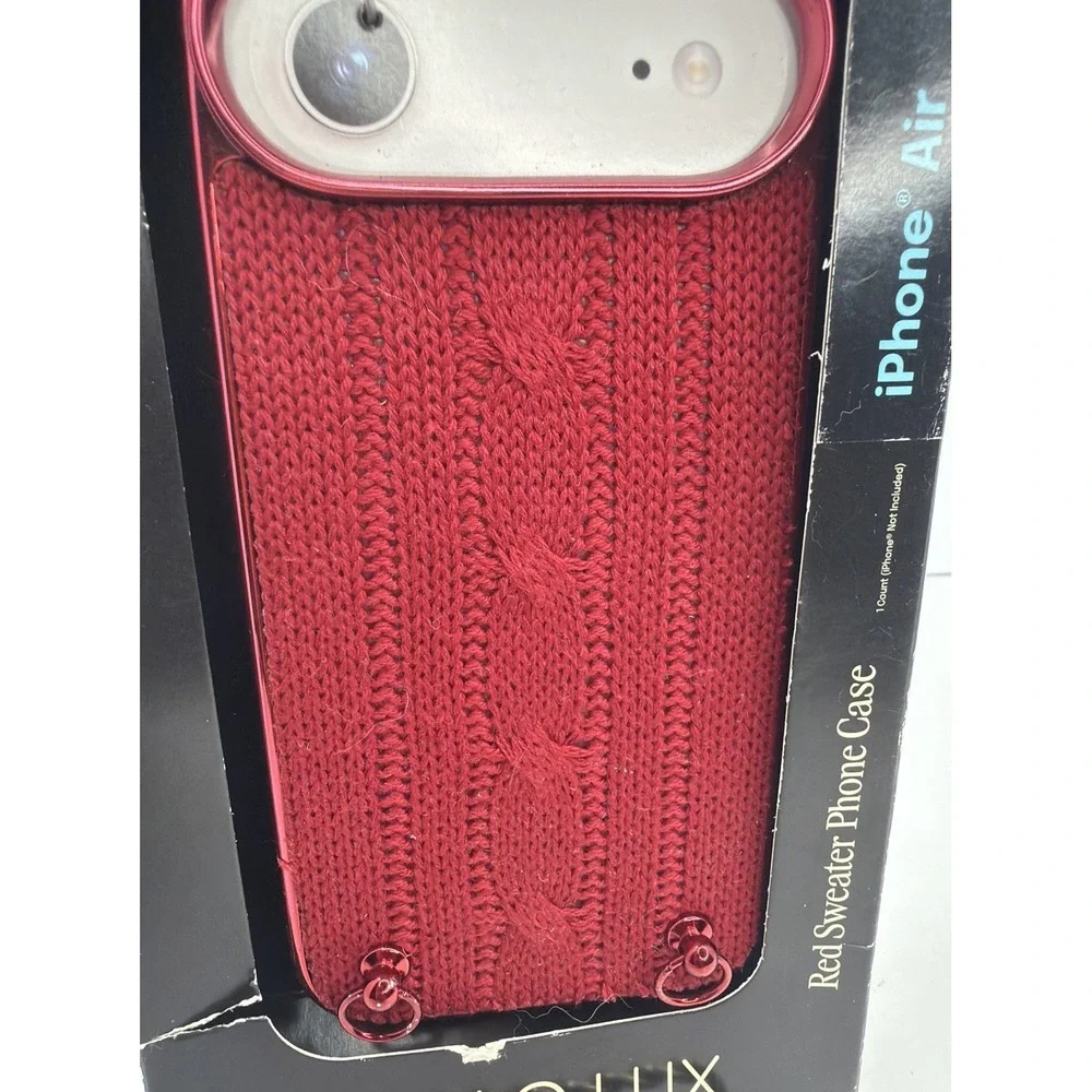 HELLO LUX Red Sweater Fabric Fitted Case Skin for iPhone Air Apple Phone